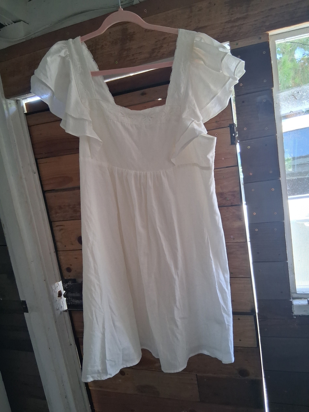 wild fable White Square Neck Eyelet Dress